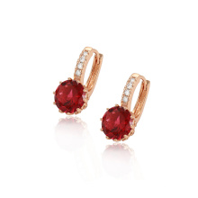 96759 xuping vente chaude fashion rose doré zircon synthétique dames boucles d&#39;oreilles